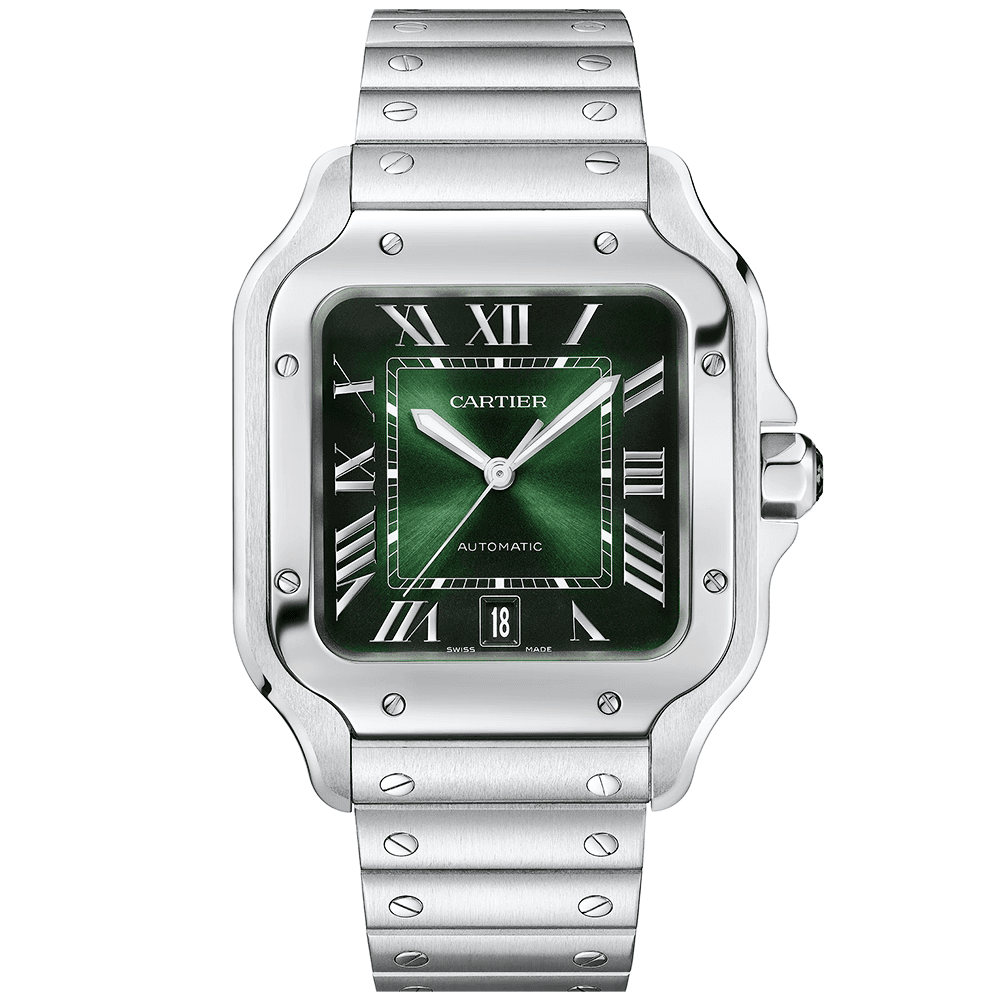 CARTIER Santos De Large Model Automatic Green Dial Men's Watch