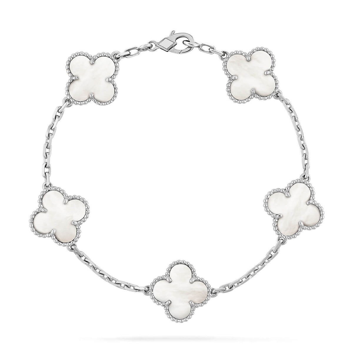 New CLOVER WHITE PEARL MOP 5 MOTIF BRACELET COLLECTION