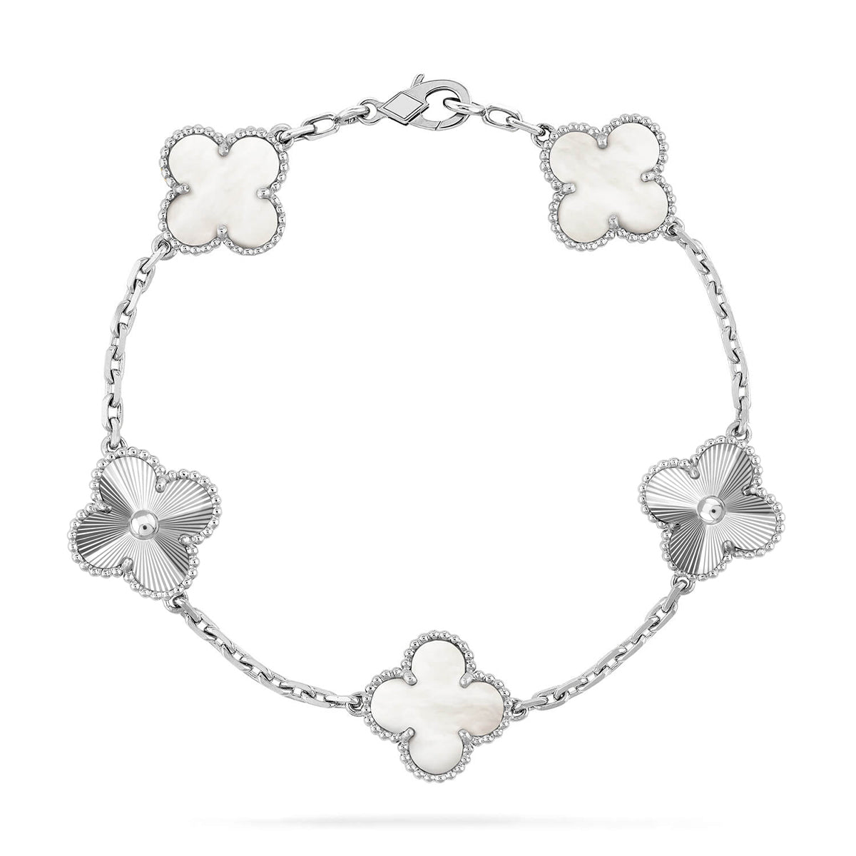 New CLOVER WHITE PEARL MOP 5 MOTIF BRACELET COLLECTION