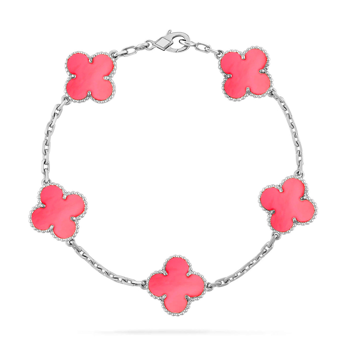 New  CLOVER 5 MOTIFS  PINK MOP BRACELET COLLECTION