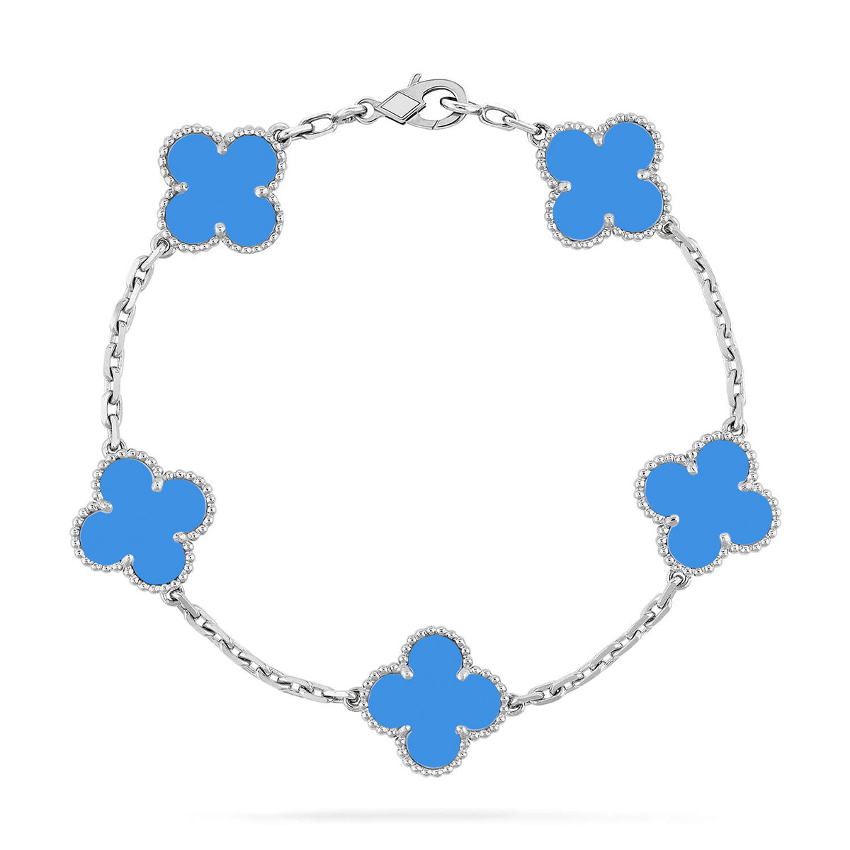 New CLOVER 5 MOTIF BLUE AGATE BRACELET COLLECTION