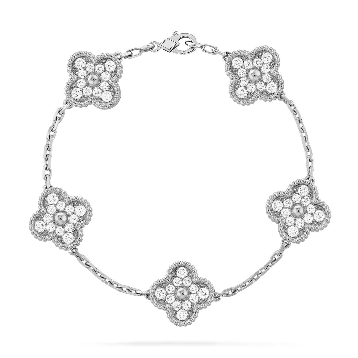 New  CLOVER 5 MOTIF FULL DIAMOND BRACELET COLLECTION