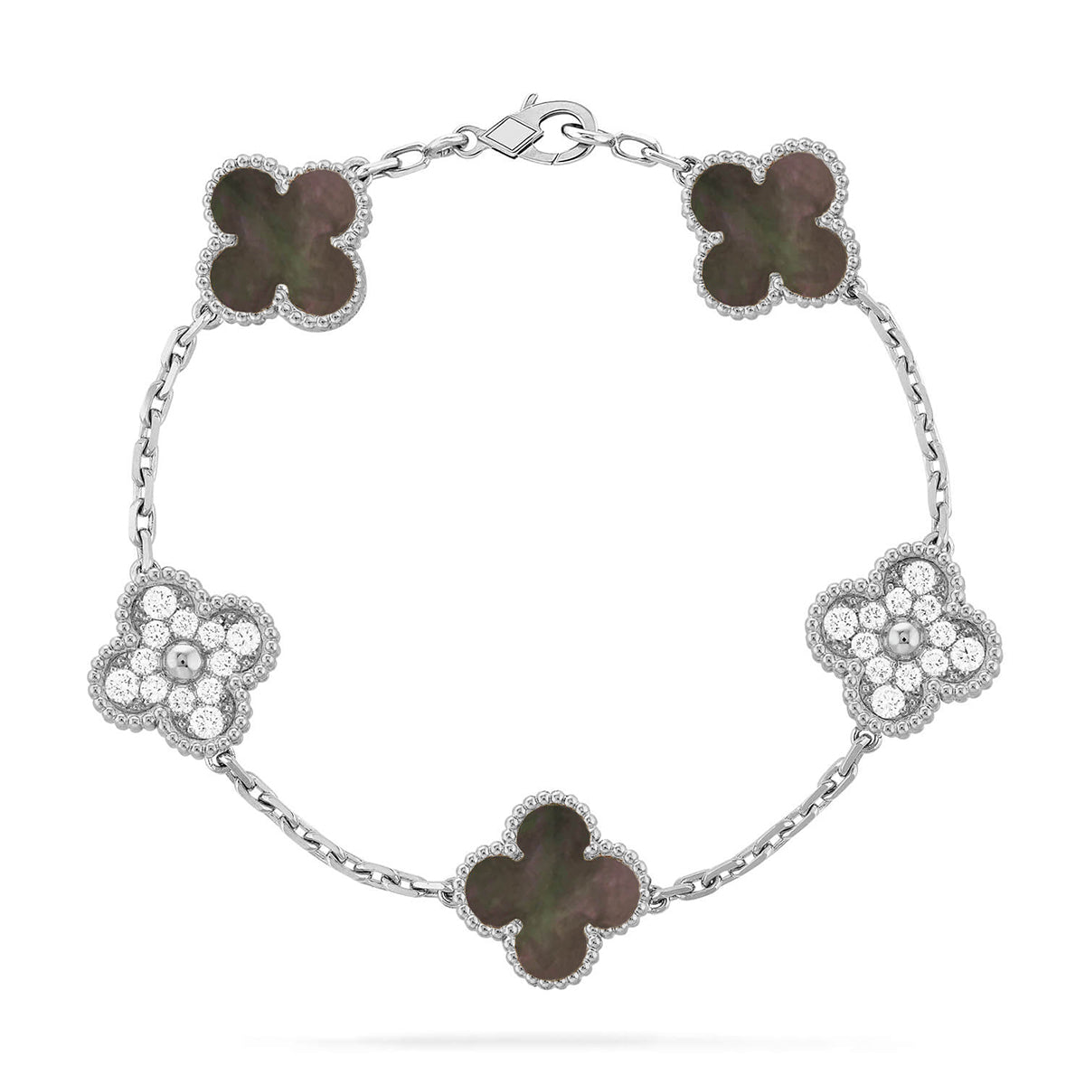New CLOVER 5 MOTIF GRAY MOP BRACELET COLLECTION