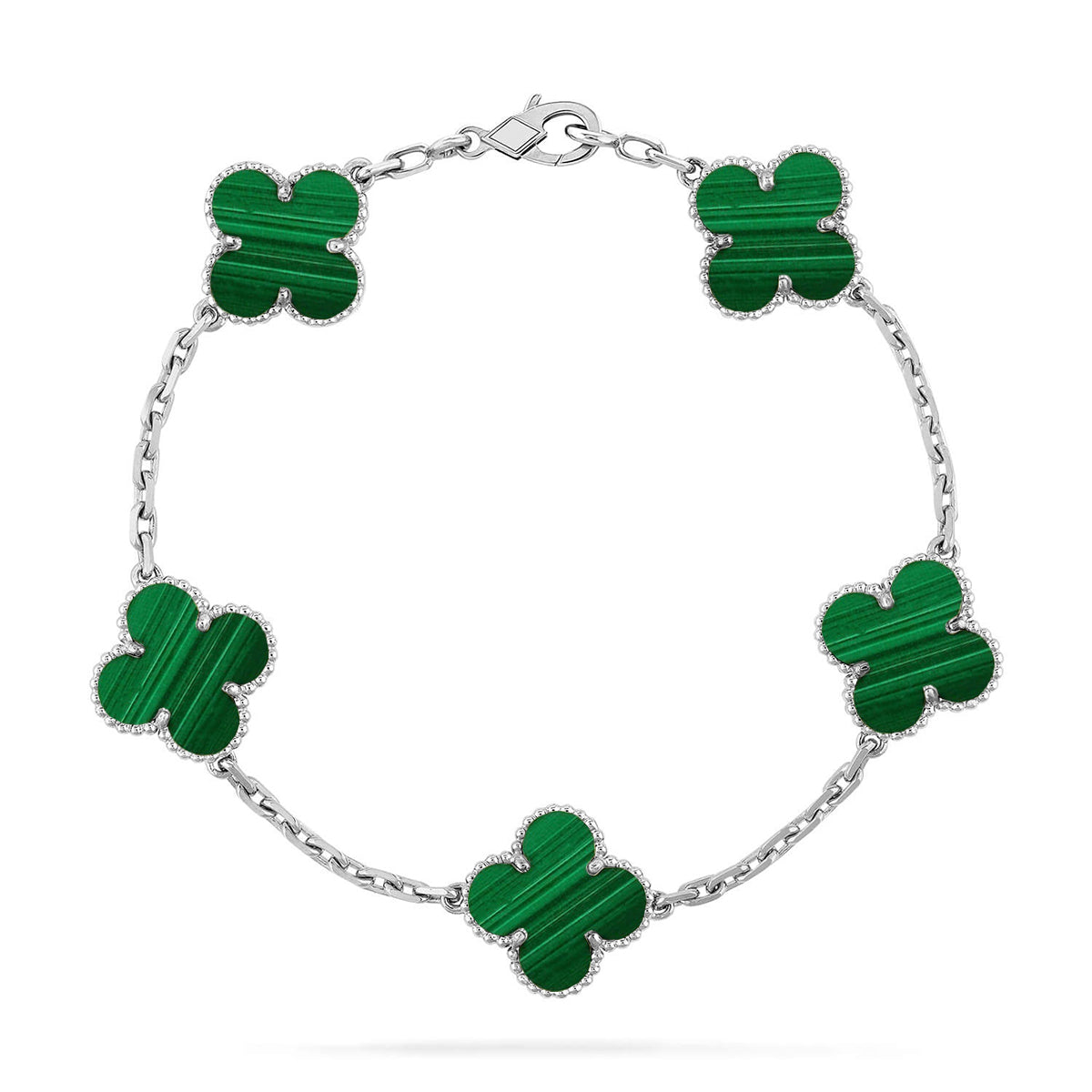 New  CLOVER 5 MOTIF MALACHITE BRACELET COLLECTION