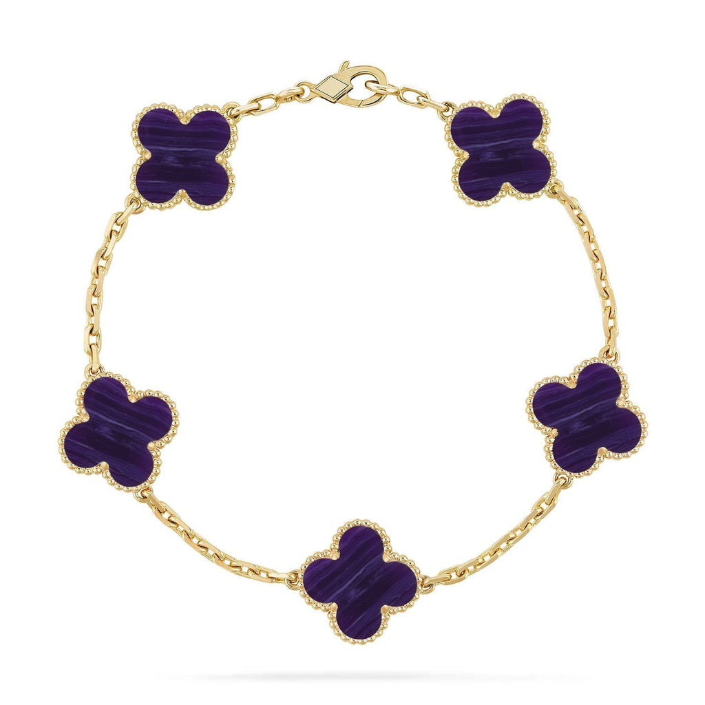 New CLOVER 5 MOTIF PURPLE STRIPES BRACELET COLLECTION