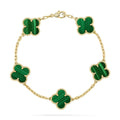 New  CLOVER 5 MOTIF MALACHITE BRACELET COLLECTION