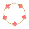 New  CLOVER 5 MOTIFS  PINK MOP BRACELET COLLECTION