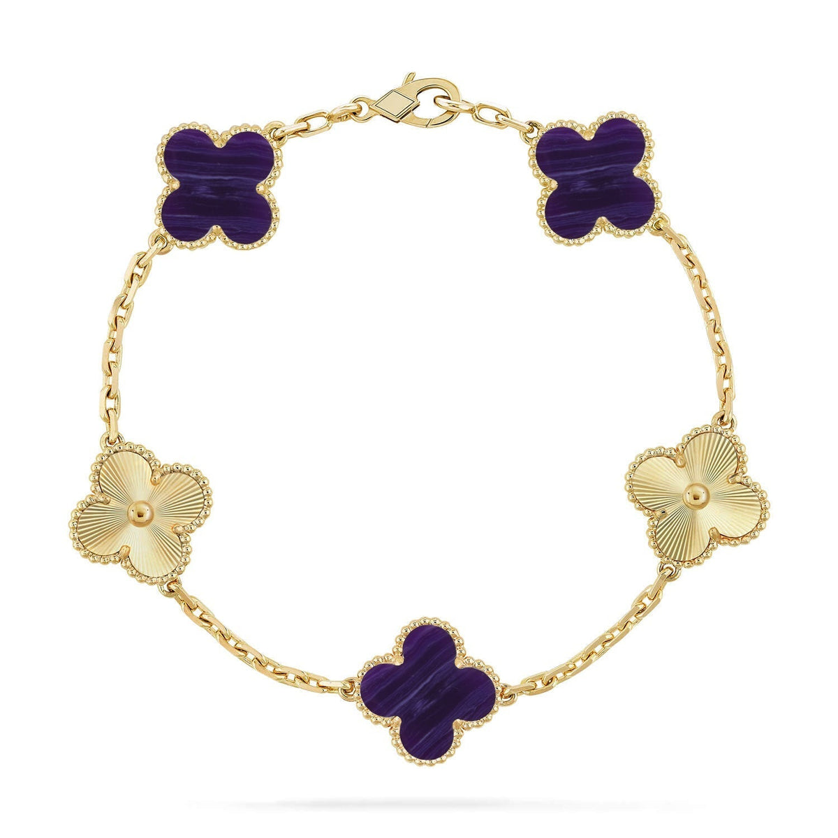 New CLOVER 5 MOTIF PURPLE STRIPES BRACELET COLLECTION