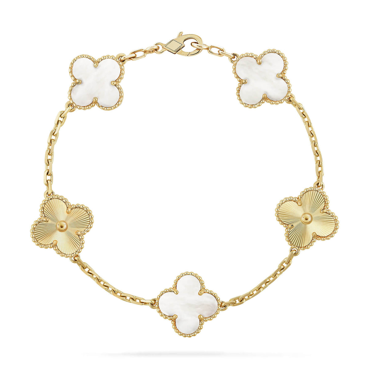 New CLOVER WHITE PEARL MOP 5 MOTIF BRACELET COLLECTION