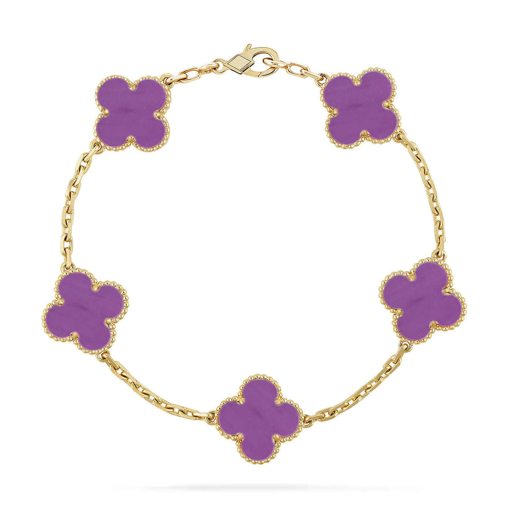 New  CLOVER 5 MOTIF VIOLET BRACELET COLLECTION