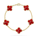 New CLOVER 5 MOTIF RED PATTERN BRACELET COLLECTION