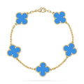 New CLOVER 5 MOTIF BLUE AGATE BRACELET COLLECTION