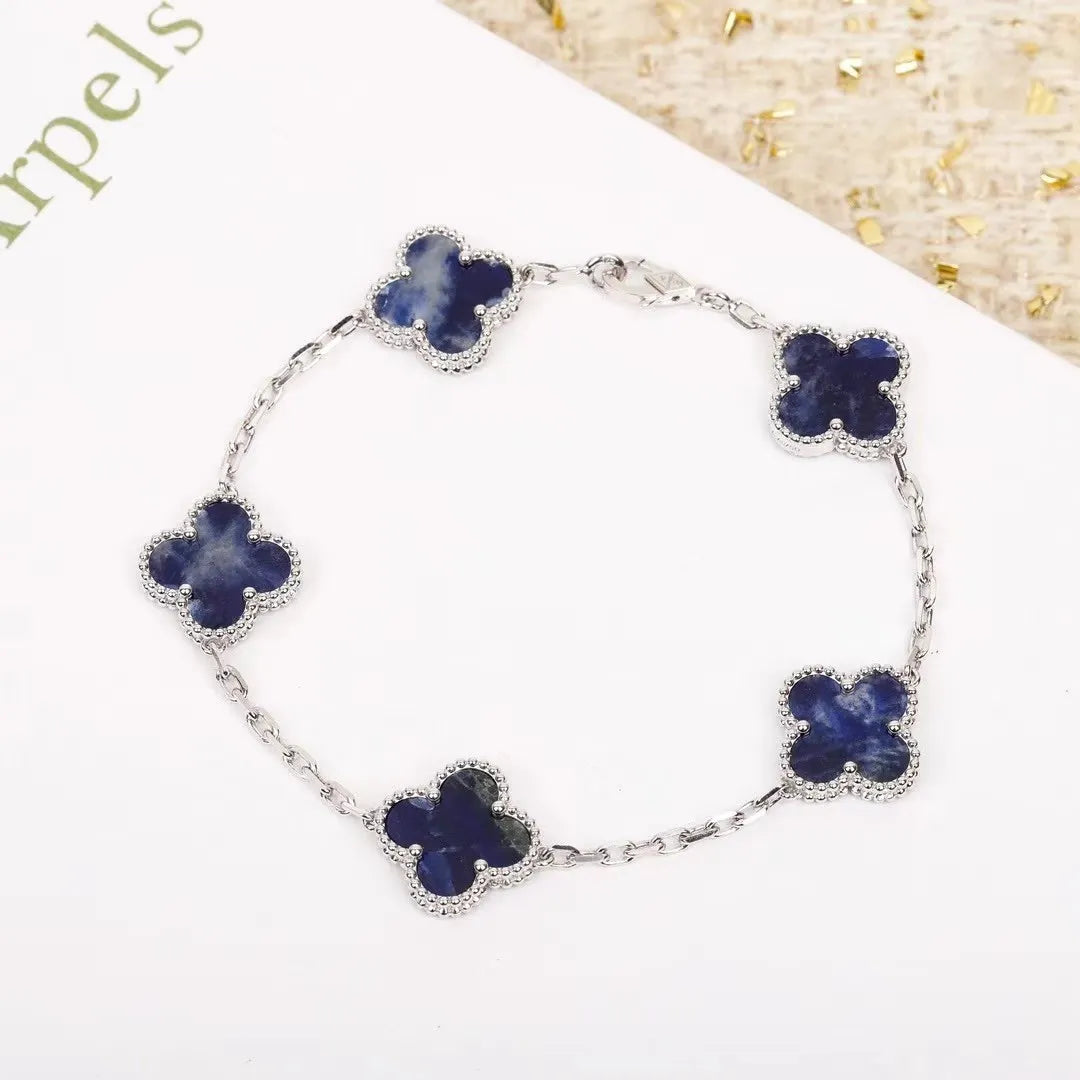 Van Cleef & Arpels Four Leaf Clover Pietersite Bracelet