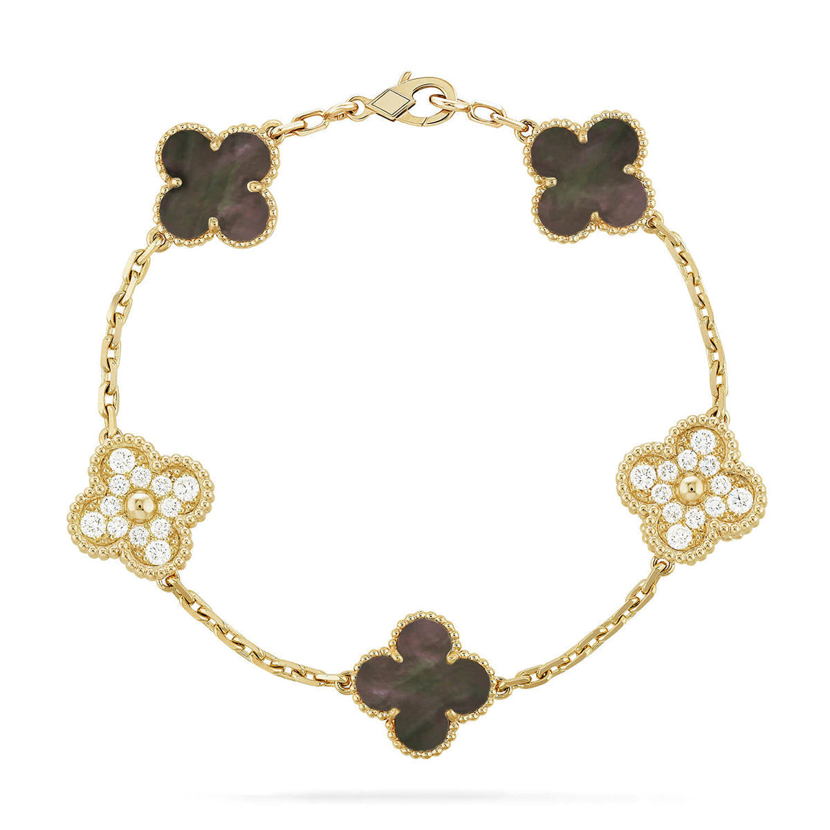 New CLOVER 5 MOTIF GRAY MOP BRACELET COLLECTION