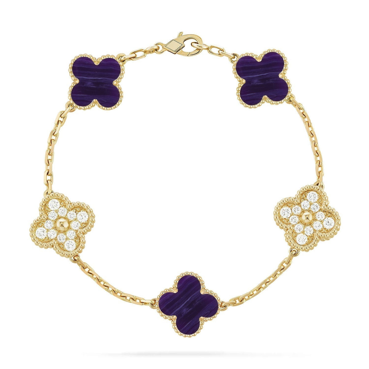 New CLOVER 5 MOTIF PURPLE STRIPES BRACELET COLLECTION