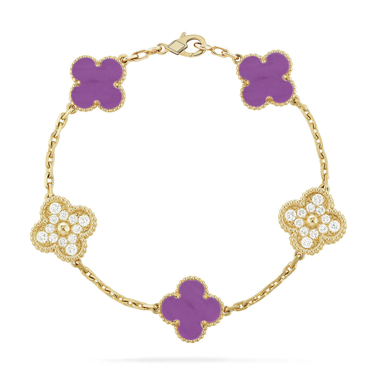 New  CLOVER 5 MOTIF VIOLET BRACELET COLLECTION