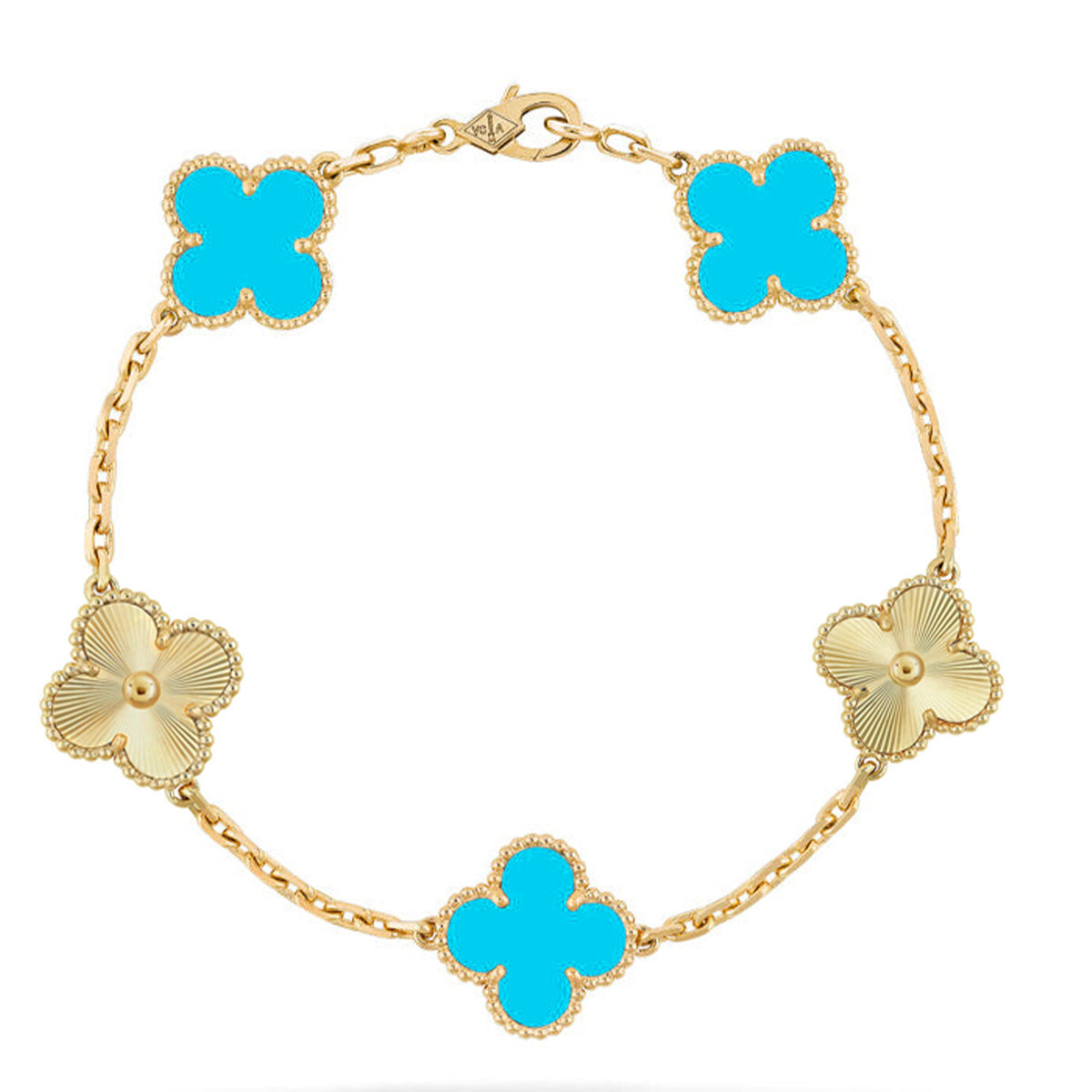 New  CLOVER 5 MOTIF TURQUOISE BRACELET COLLECTION