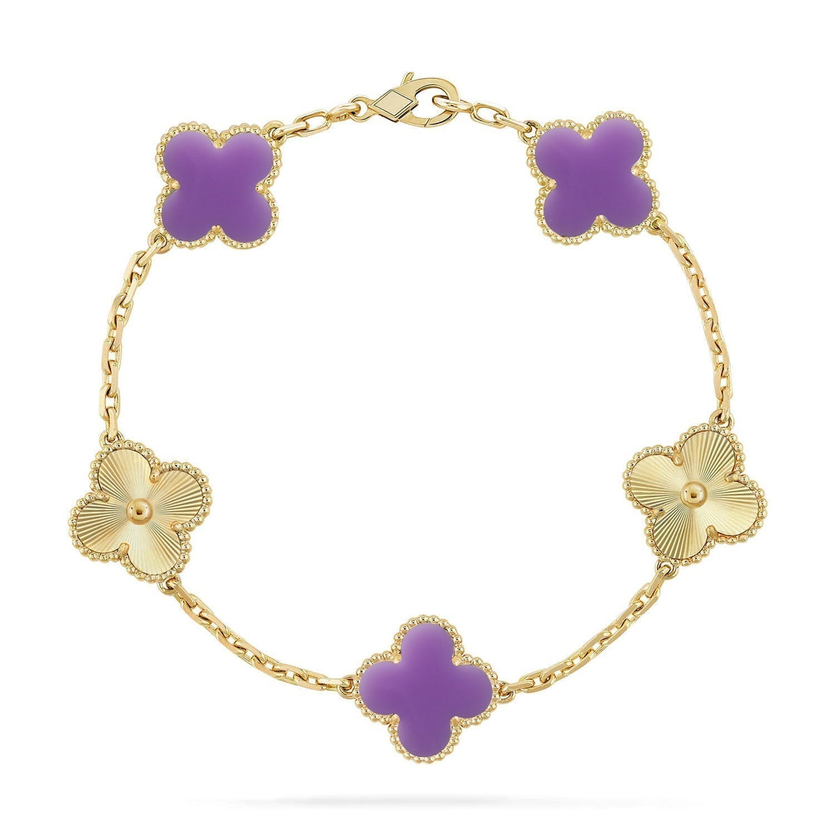 New CLOVER 5 MOTIF LIGHT PURPLE BRACELET COLLECTION