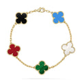 New CLOVER 5 MOTIFS MULTICOLOR BRACELET