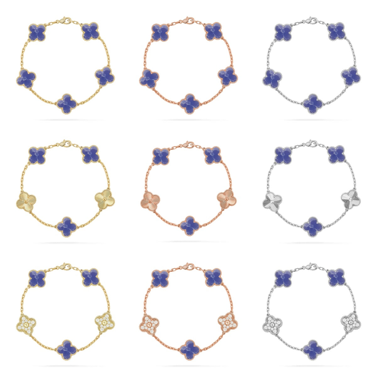 New CLOVER 5 MOTIF BLUE VEINS BRACELET COLLECTION
