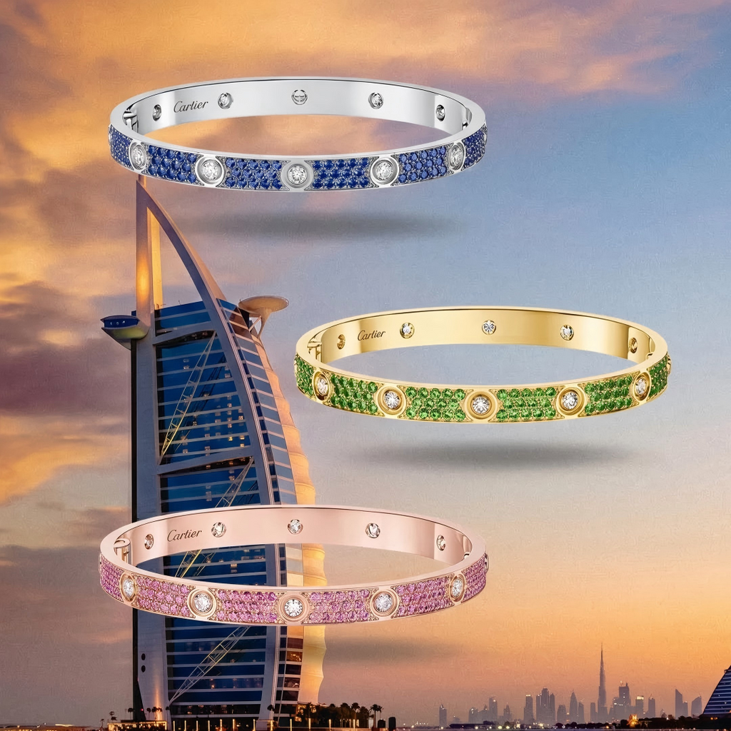 2026 PAVE GEMSTONE LOVE BRACELET 6.1MM 10 DIAMONDS