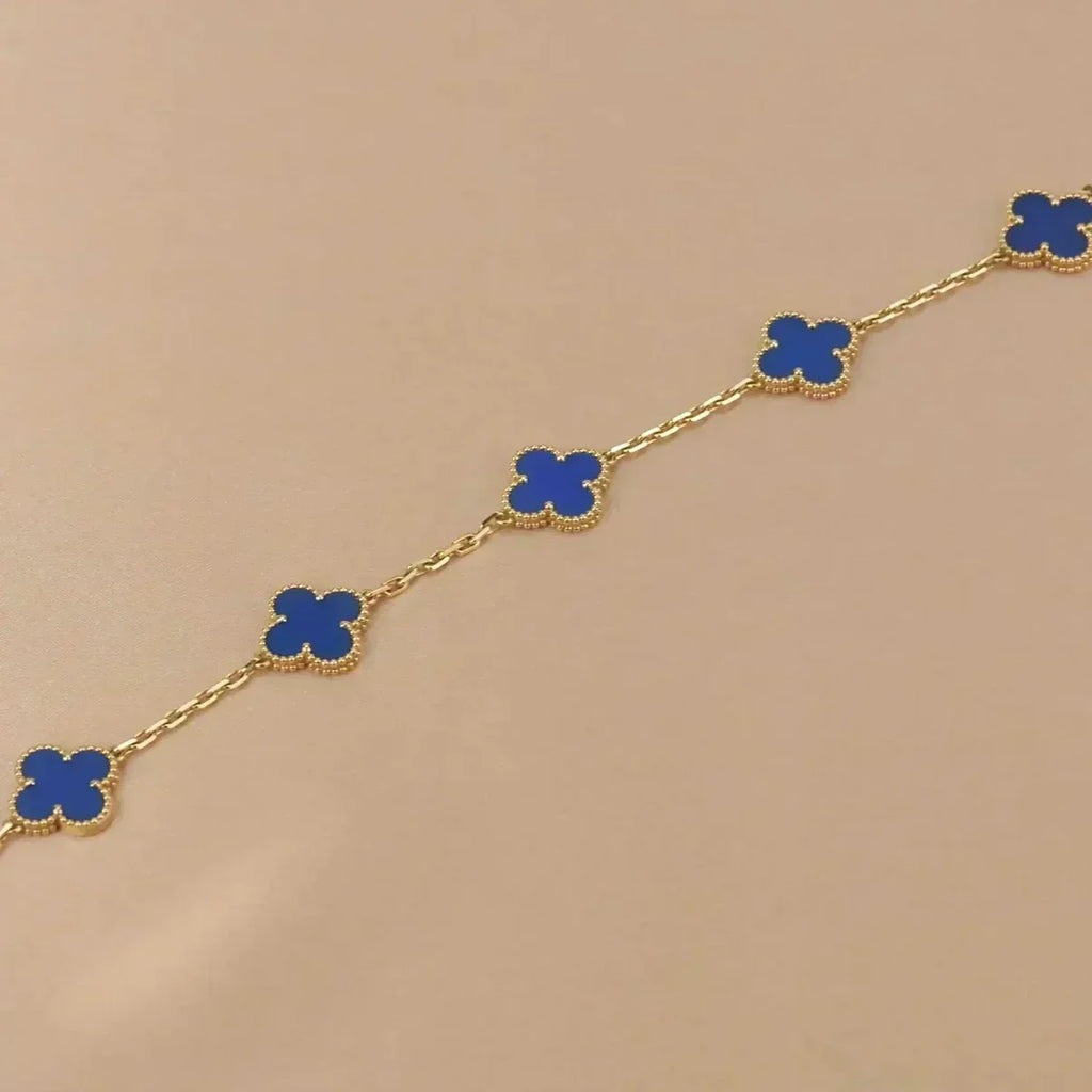 New CLOVER 5 MOTIF BLUE AGATE BRACELET COLLECTION