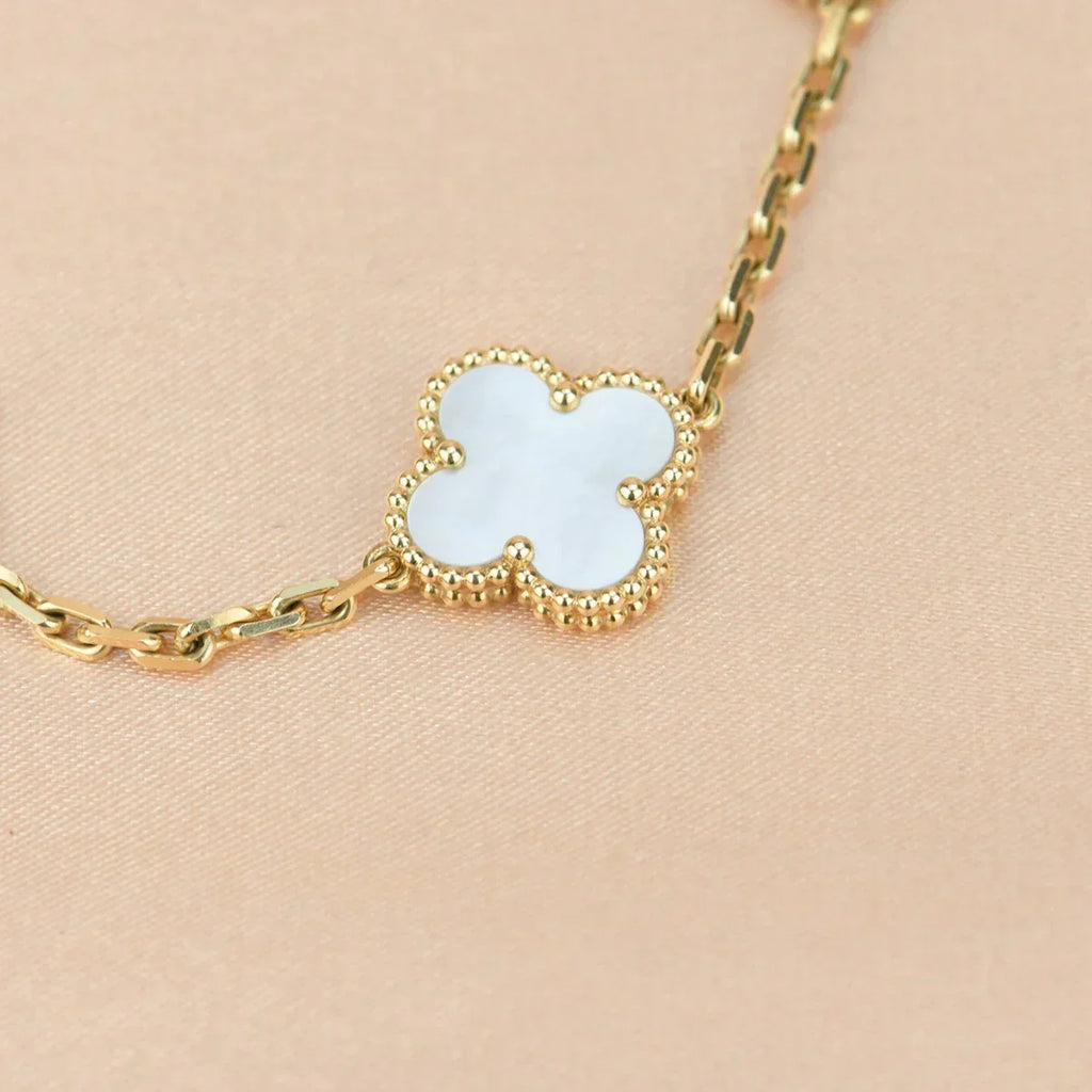 New CLOVER WHITE PEARL MOP 5 MOTIF BRACELET COLLECTION