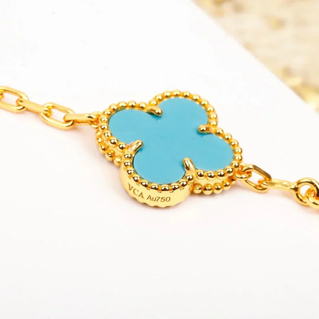 New  CLOVER 5 MOTIF TURQUOISE BRACELET COLLECTION