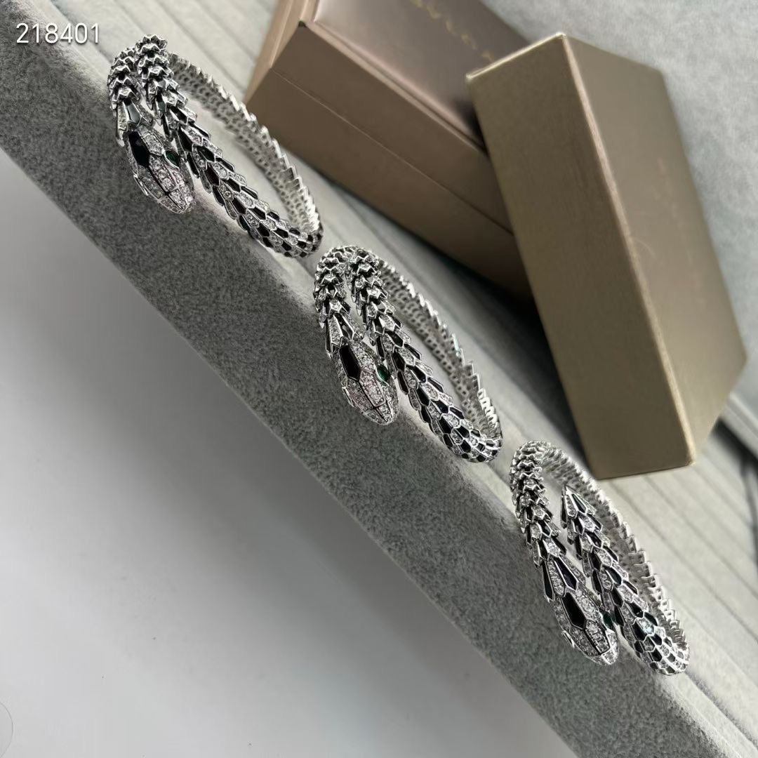 EW OBSIDIAN & DIAMOND SERPENT BRACELET