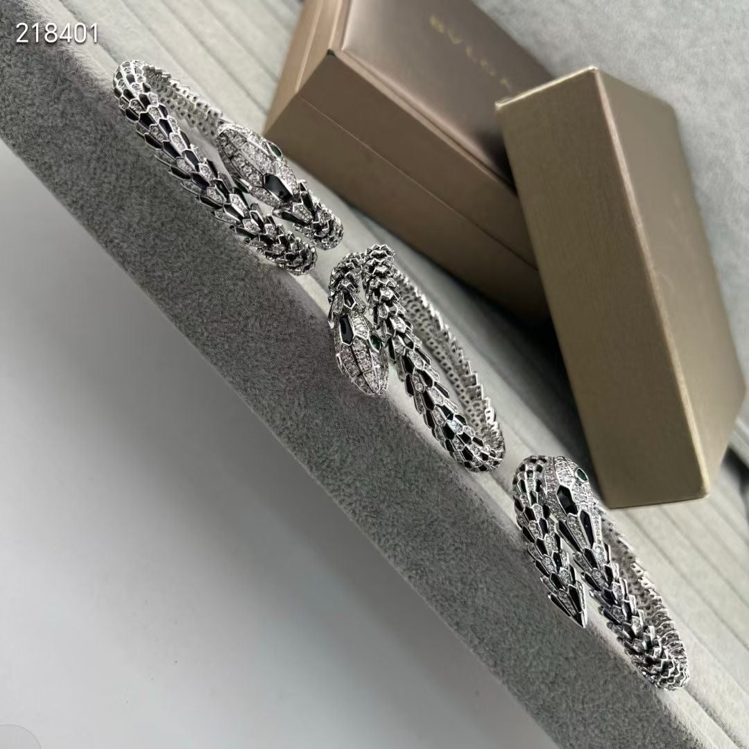 EW OBSIDIAN & DIAMOND SERPENT BRACELET