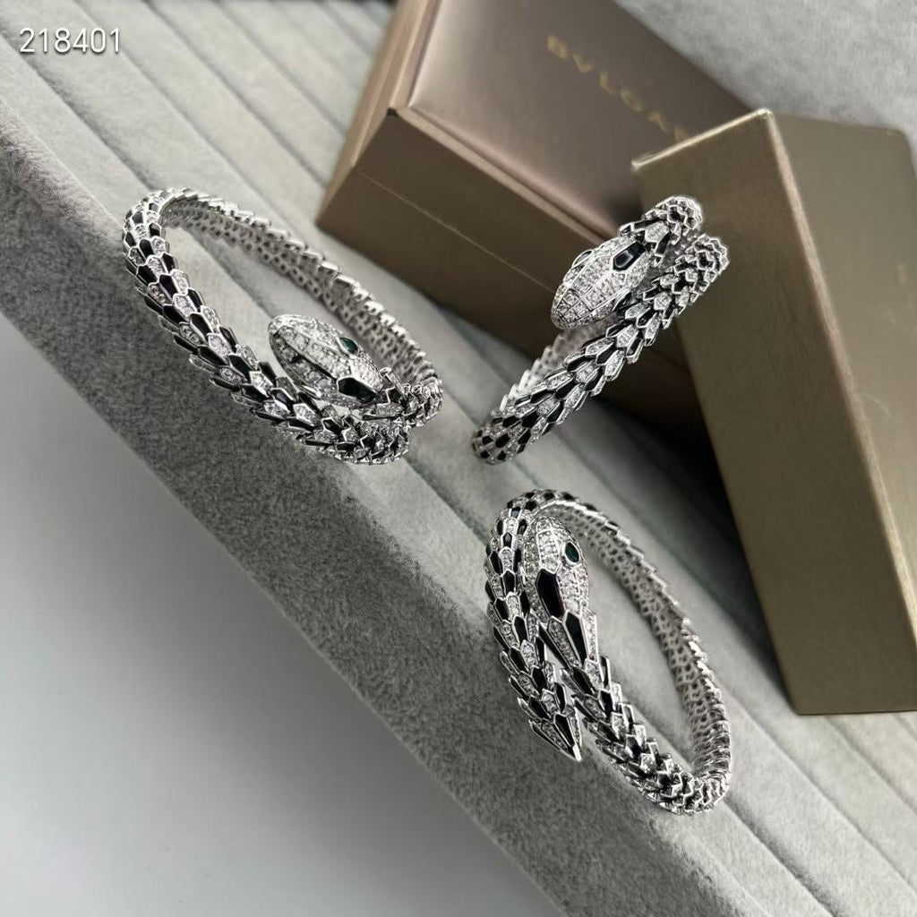 EW OBSIDIAN & DIAMOND SERPENT BRACELET