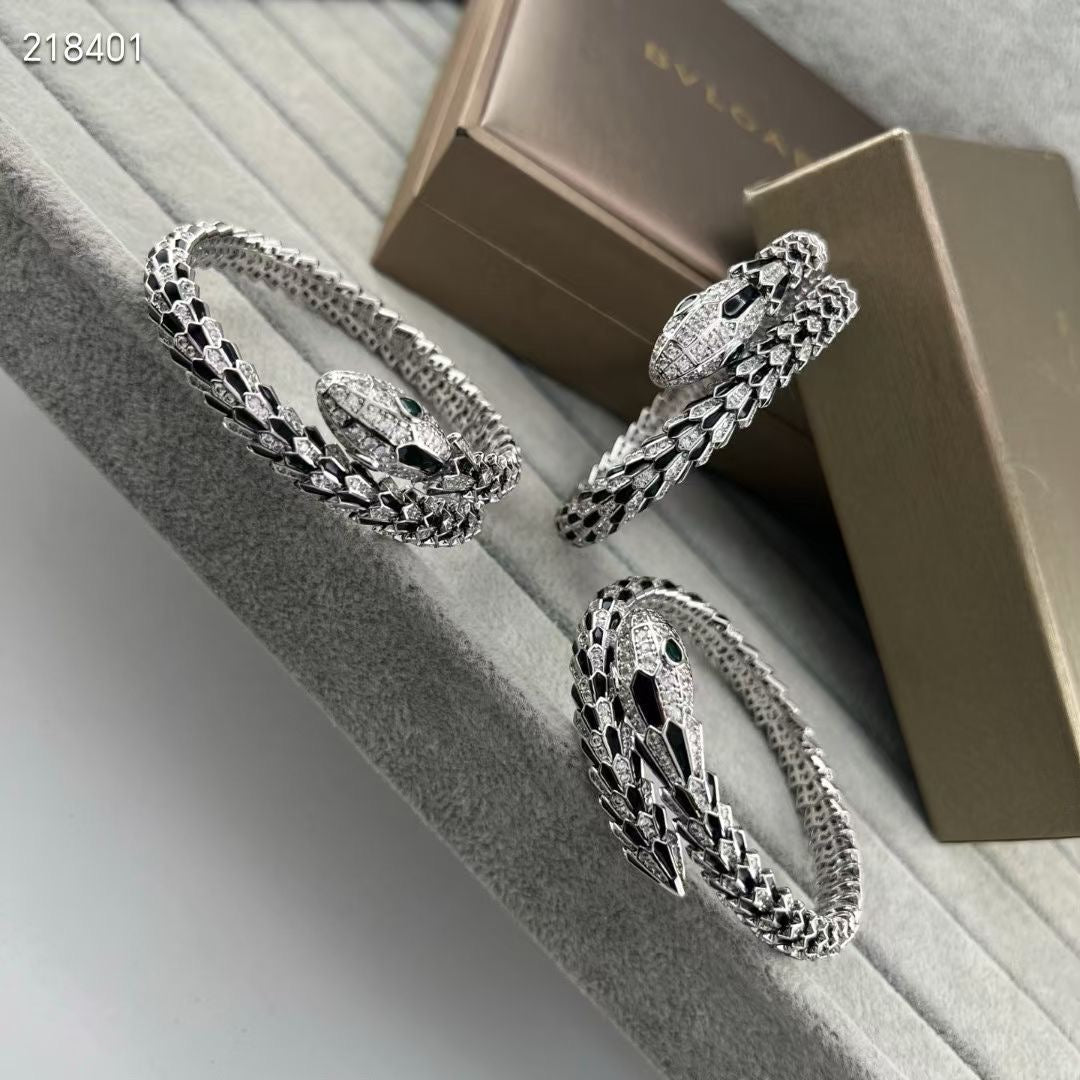 EW OBSIDIAN & DIAMOND SERPENT BRACELET