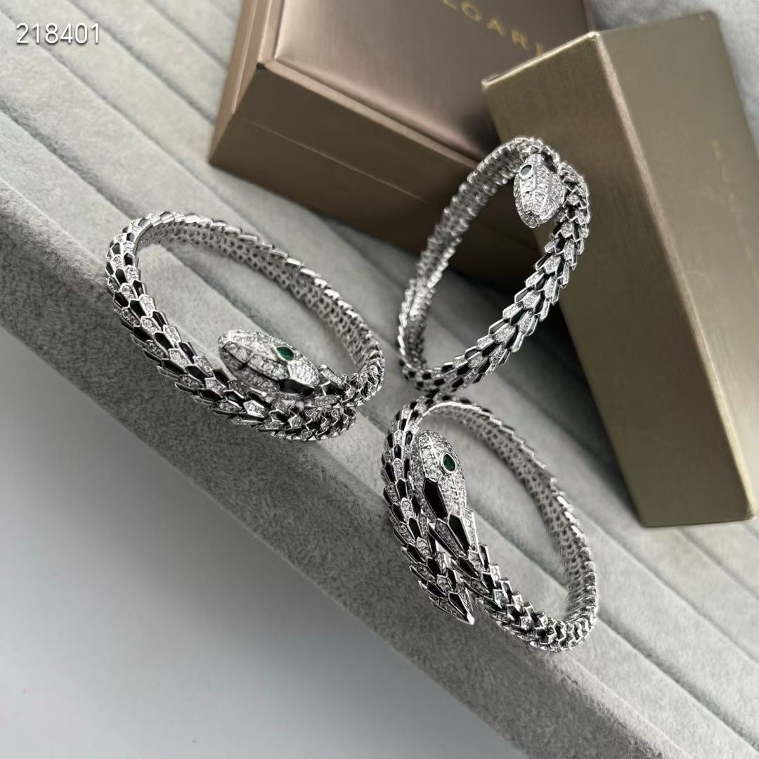 EW OBSIDIAN & DIAMOND SERPENT BRACELET