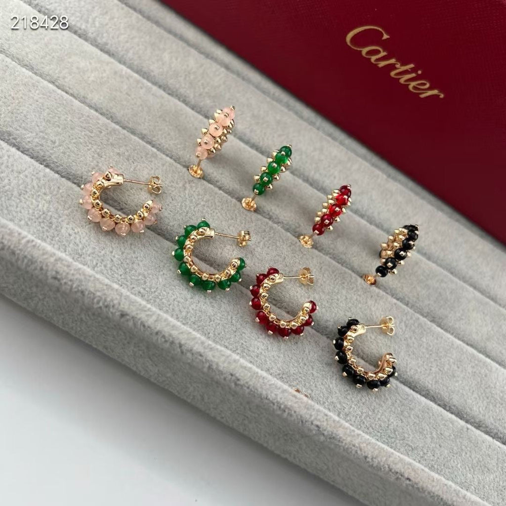 NEW COLORED GEMSTONE COLLECTION SMALL HOOP EARRINGS