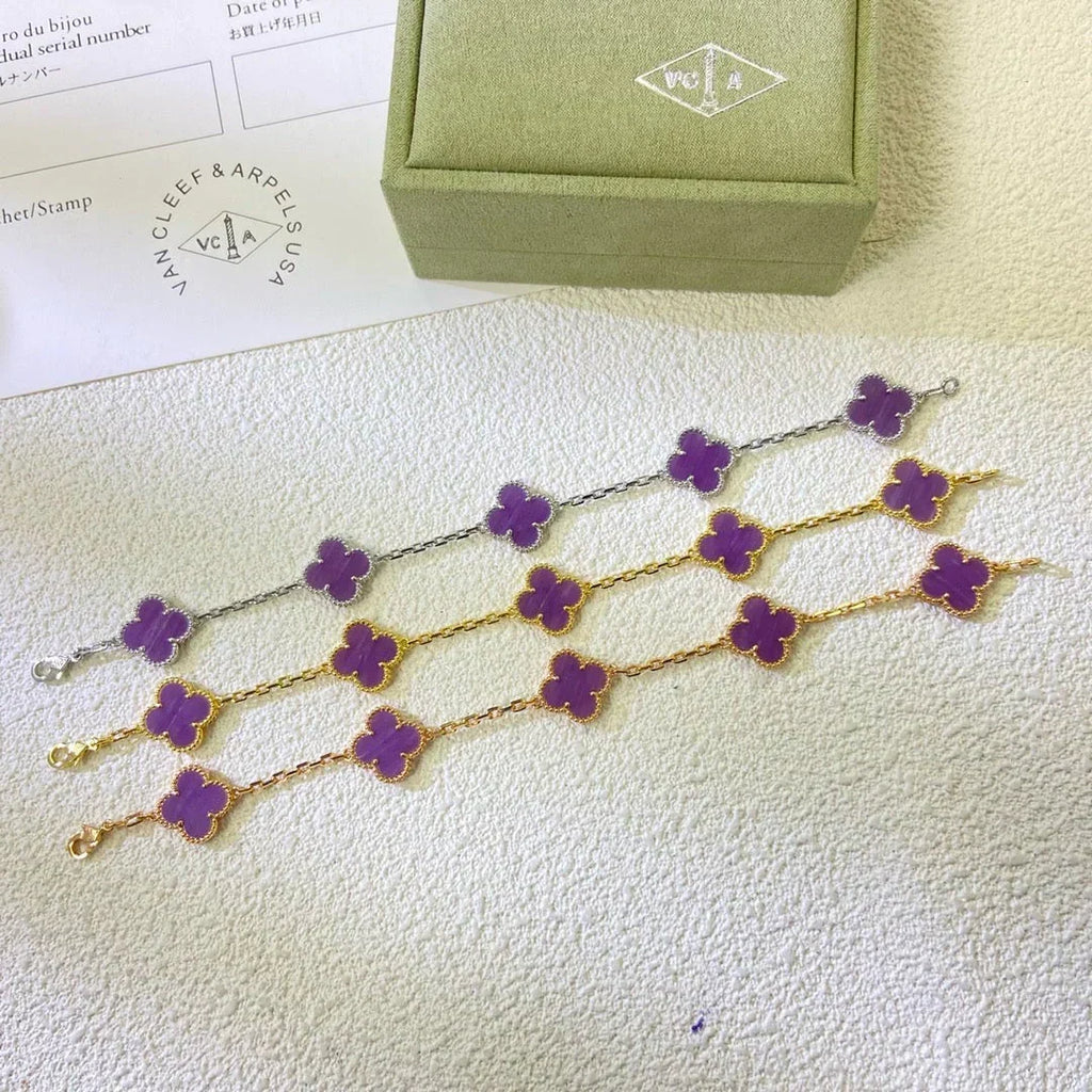 New  CLOVER 5 MOTIF VIOLET BRACELET COLLECTION
