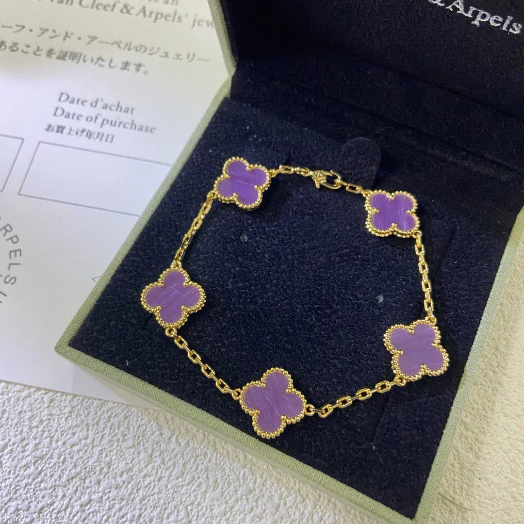 New  CLOVER 5 MOTIF VIOLET BRACELET COLLECTION