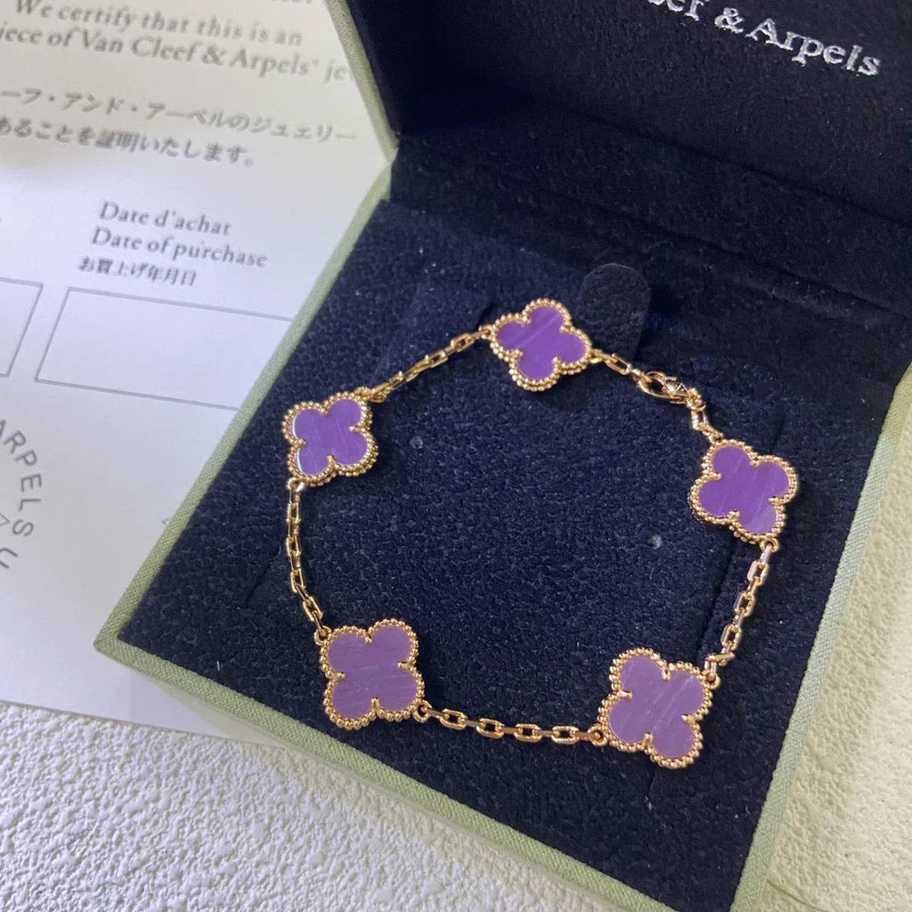 New  CLOVER 5 MOTIF VIOLET BRACELET COLLECTION