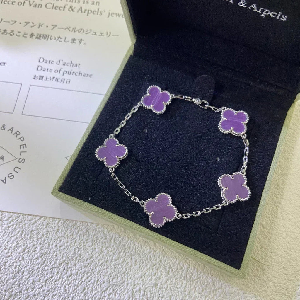 New  CLOVER 5 MOTIF VIOLET BRACELET COLLECTION