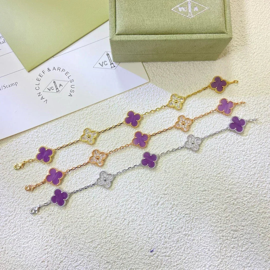 New  CLOVER 5 MOTIF VIOLET BRACELET COLLECTION