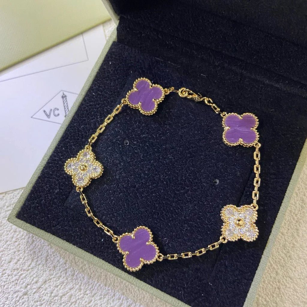 New  CLOVER 5 MOTIF VIOLET BRACELET COLLECTION