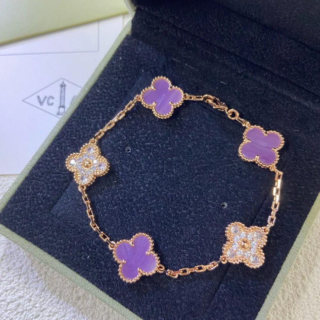 New  CLOVER 5 MOTIF VIOLET BRACELET COLLECTION