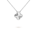 CLOVER 15MM LASER NECKLACE SILVER