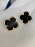 CLOVER 20MM BLACK MOP EARRINGS