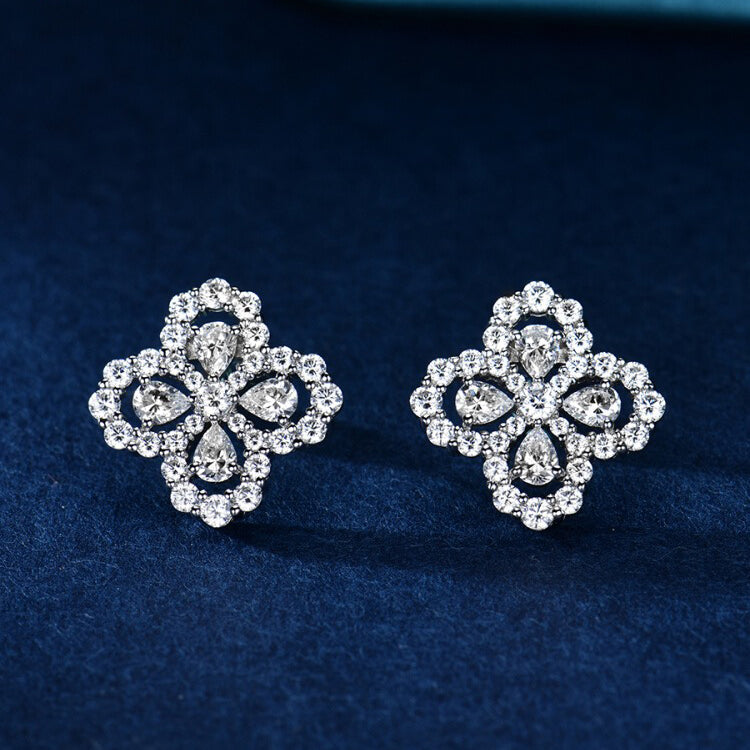 LOOP EARRINGS FULL MOTIF DIAMOND 16MM