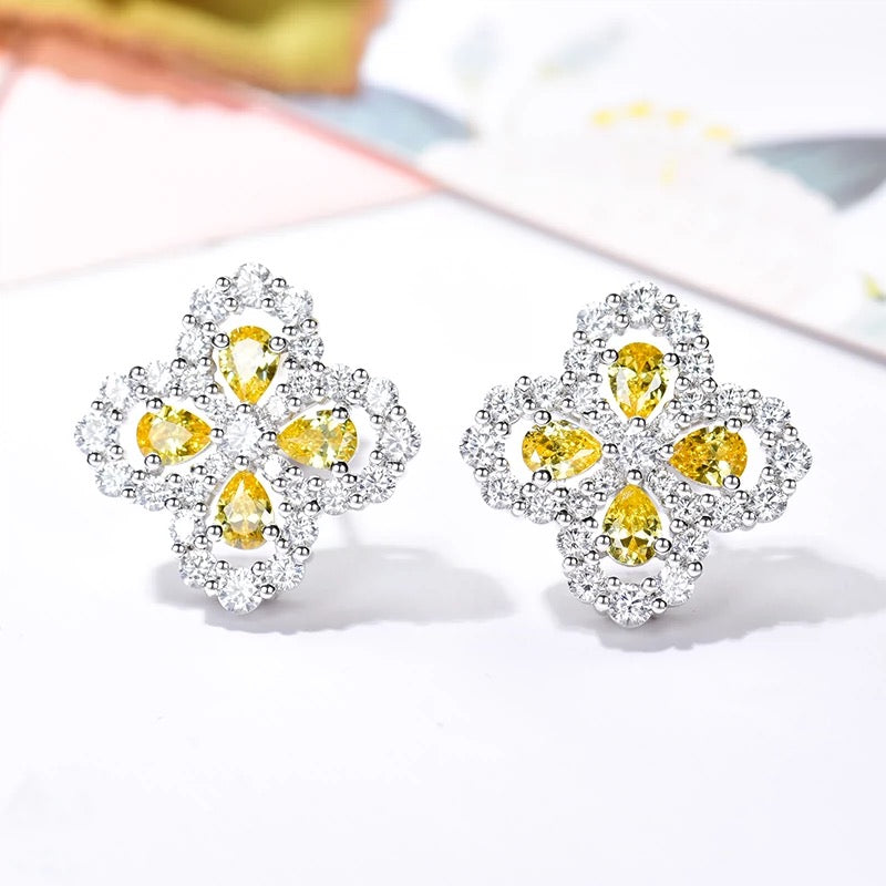 LOOP EARRINGS FULL MOTIF DIAMOND 16MM