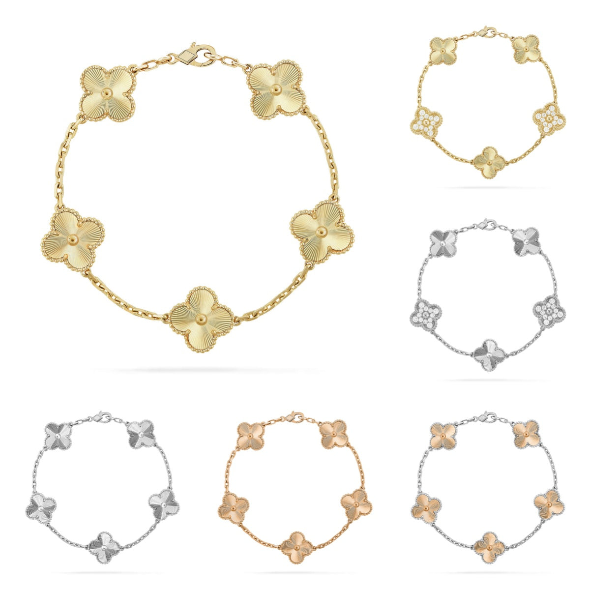 New  CLOVER 5 MOTIF LASER BRACELET COLLECTION