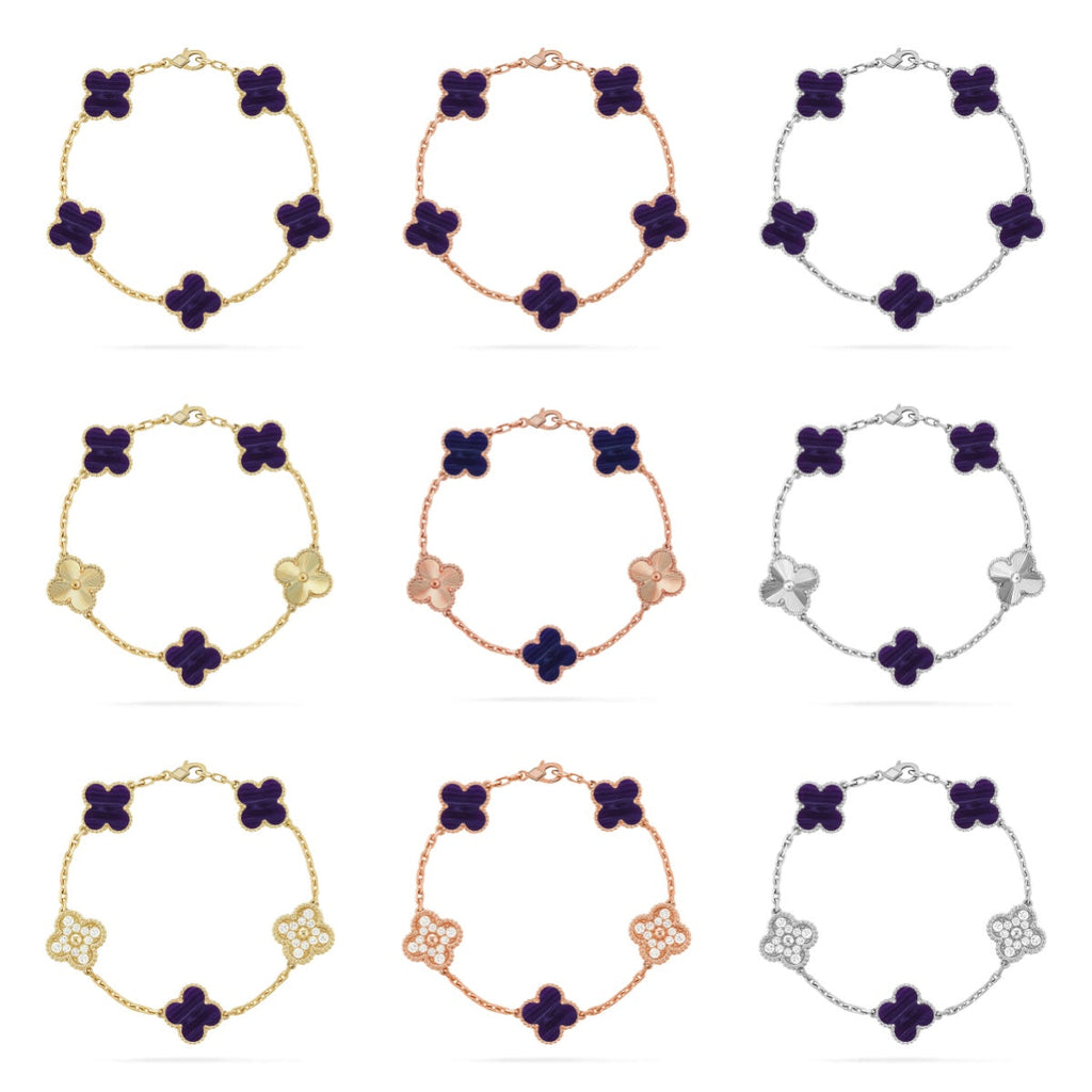 New CLOVER 5 MOTIF PURPLE STRIPES BRACELET COLLECTION