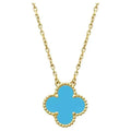 CLOVER 15MM VINTAGE TURQUOISE NECKLACE