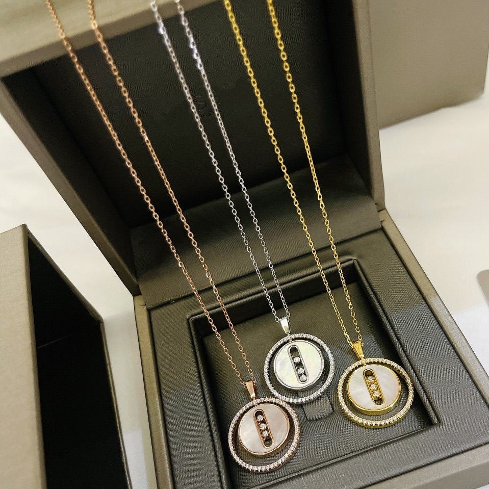 MOVE MM NACRE BLANCHE DIAMOND NECKLACE