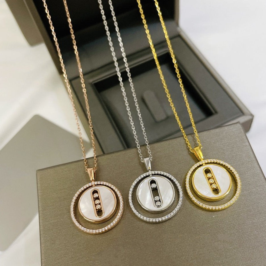 MOVE MM NACRE BLANCHE DIAMOND NECKLACE